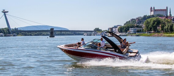 Bratislava and Devin Castle from Speed Boats