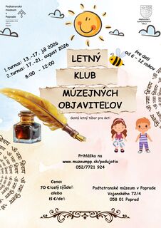 Podtatranské múzeum Letný klub múzejných objaviteľov